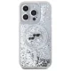 Karl Lagerfeld iPhone 15 Pro Max Case Liquid Glitter Karl & Choupette, Clear