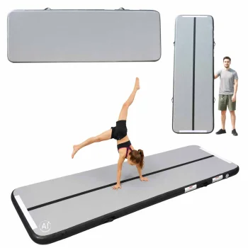 Air Track Inflatable Gymnastics Mat 300 x 100 x 10 cm with Pump, Grey