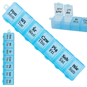 Weekly Pill Organizer 7 Day Supplement Case Blue