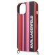Чехол Karl Lagerfeld Color Stripes Strap для iPhone 14, розовый