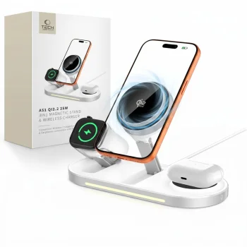 Tech-Protect A51 MagSafe 3-in-1 25W QI2.2 Wireless Charger, White