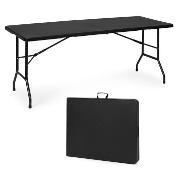 MultiGarden 6 ft Folding Table for Catering and Events, Portable, Black