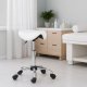 ModernHome Adjustable Swivel Saddle Stool with Wheels, White