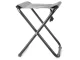 Folding Camping Stool with Metal Frame and Carrier Bag, Grey