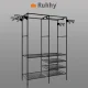 Ruhhy Clothes Rack with Shelves Black