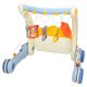 2-in-1 educational baby play mat and walker with piano, blue