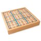 Wooden Sudoku Board Puzzle Set with Drawer Math Brain Teaser, Blue