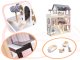Liela Bērnu Spēļu Koka Leļļu Māja ar Mēbelēm Piederumiem un LED Gaismu, 78cm | Play Dollhouse with Furniture