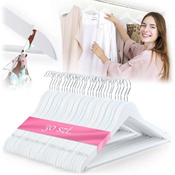 Massido Wooden Clothes Hangers, 30 Pcs