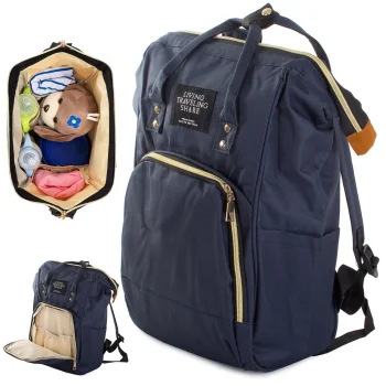 Stroller Diaper Backpack Organizer 3in1 for Parents, Navy Blue