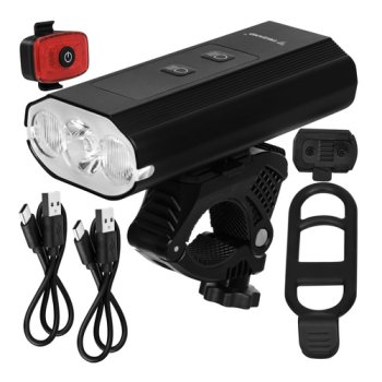 Trizand LED velosipēda lukturu komplekts 1300lm (priekšējais + aizmugurējais)