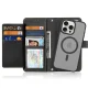 Dux Ducis Lawa Leather Case for iPhone 15 Pro with Detachable Wallet, Black