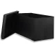 Quilted Storage Ottoman Bench 80x40 cm Folding Seat, Black