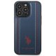 Apple iPhone 14 Pro 6.1\'\' US Polo Leather Stitch Case Cover (USHCP14LPFAV), Navy