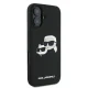 Karl Lagerfeld Silicone Double Heads Print MagSafe Case for iPhone 16, Black