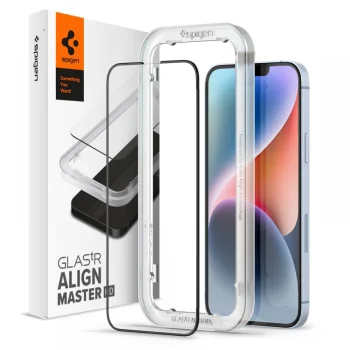 Spigen ALM Glass FC Tempered Glass for iPhone 13 / 13 Pro / 14, Black