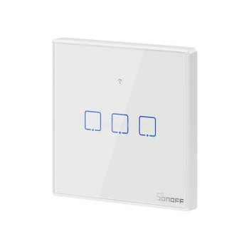 Sonoff T2EU3C Smart Touch Wall Switch 3-Gang Wi-Fi & RF 433MHz White