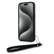 DKNY iPhone 14 Pro Max Case Wrist Strap Stock Logo, Black