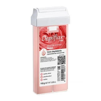 Depilflax Rosa Roll-On Wax Cartridge for Hair Removal, 110 g