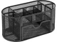 Metal Desk Organizer with 8 Compartments and Drawer, Black