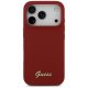 Guess Silicone Script Metal Logo MagSafe Phone Case Cover iPhone 17 Pro - Red