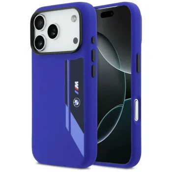 BMW M Silicon Vertical Logo MagSafe Phone Case Cover iPhone 17 Pro - Navy Blue