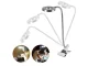 24 LED Desk Lamp with Clip, USB, White/Silver