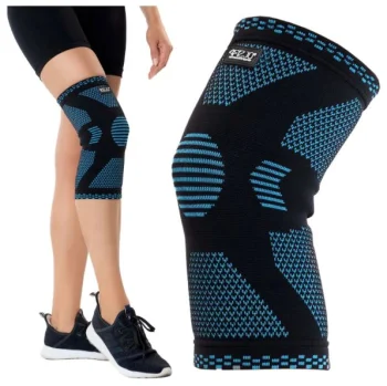 4Fizjo 902 Elastic Knee Brace, Size L, Blue/Black