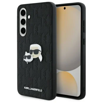Karl Lagerfeld Samsung Galaxy S24 FE Case Monogram Karl & Choupette, Black