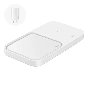 Samsung Wireless Charger Duo 15W with Adapter & Cable, White
