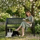 MultiGarden Garden Bench with Openwork Backrest, 120x50 cm, Black