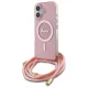Guess iPhone 16 Case Crossbody Cord Script MagSafe, Pink