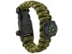 5-in-1 Paracord Survival Bracelet with Compass, Green
