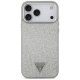 Guess Glitter Triangle Logo MagSafe Phone Case Cover iPhone 17 Pro Max - silver