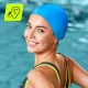 TSUNAMI TEXTURE Women\'s Silicone Swim Cap, Blue