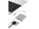 3-in-1 USB-C hub adapter with HDMI 4K and USB 3.0, white and silver