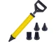 Mortar Grout Gun for Pointing, Grouting, and Cement Application, 4 Nozzles