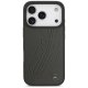 Mercedes Leather Large Laurel Leave MagSafe Phone Case Cover iPhone 17 Pro - Black and Gray
