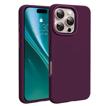 Silicone Case Etteri Silicone Mag for iPhone 16 Pro Max 6.9", MagSafe, Dark Cherry
