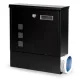 Galvanized Steel Wall-Mounted Mailbox with Newspaper Holder ModernHome, Black