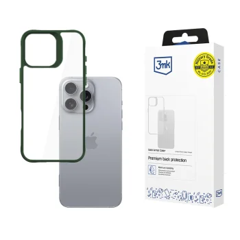 3mk Satin Armor Case+ for iPhone 16 Pro Max, Transparent / Green