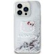 Apple iPhone 15 Pro 6.1\'\' Hello Kitty Liquid Glitter Charms Kitty Head Cover Case, Silver
