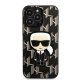 Apple iPhone 13 Pro 6.1\" Karl Lagerfeld Monogram Ikonik Patch Case Cover (KLHCP13LPMNIKBK), Black