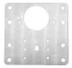 Universal hinge repair plate, stainless steel, 90x90 mm, silver