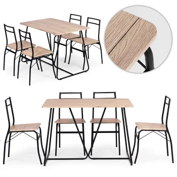 ModernHome PARIS 5 Piece Dining Table Set with 4 Chairs for Kitchen