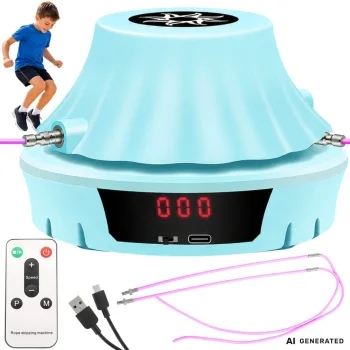Interactive Automatic Jump Rope with Remote Control and Counter, Blue