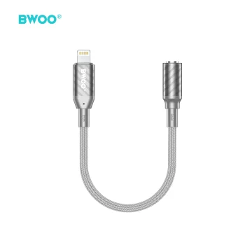 BWOO BZ66 Lightning to 3.5mm Audio Adapter, Grey