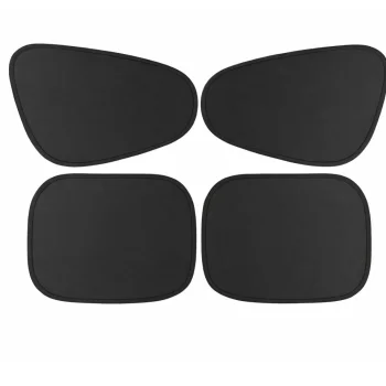 Car Window Sun Shades for Baby and Kids 4 Piece Set, Black