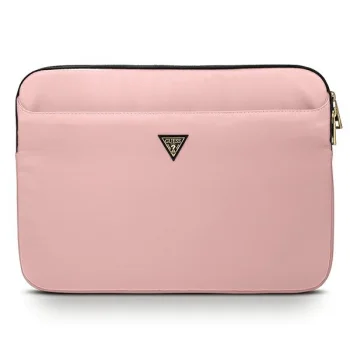 Guess Nylon Triangle Logo 13" Laptop Sleeve, Pink