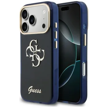 Guess IML 4G Script Metal Case for iPhone 17 Pro Max - Blue